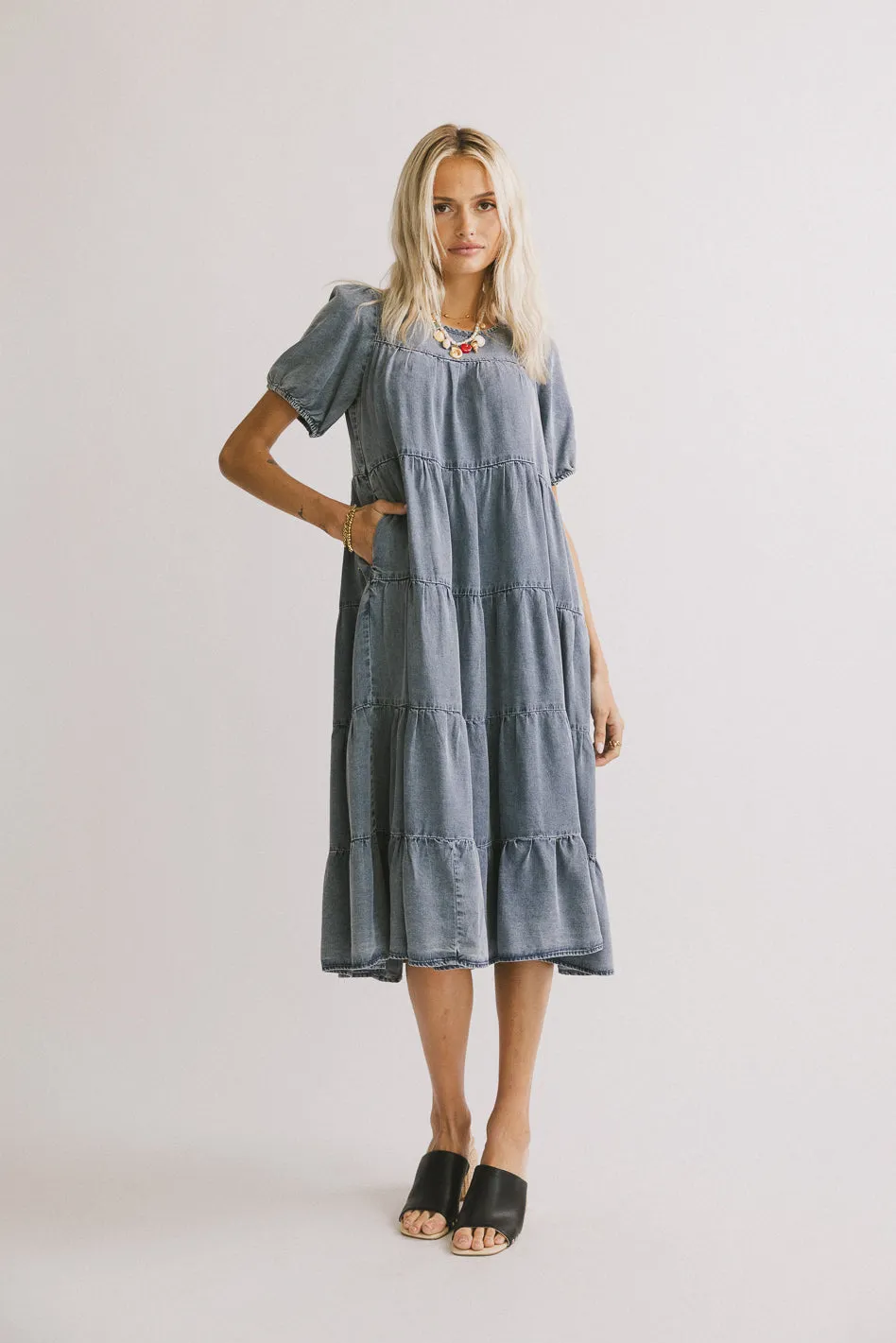 Maribel Denim Midi Dress sold by bohme