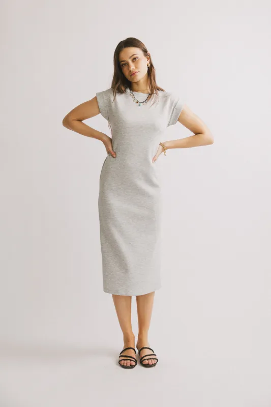 Lauren Tee Shirt Midi Dress in Heather Grey - FINAL SALE sold by bohme