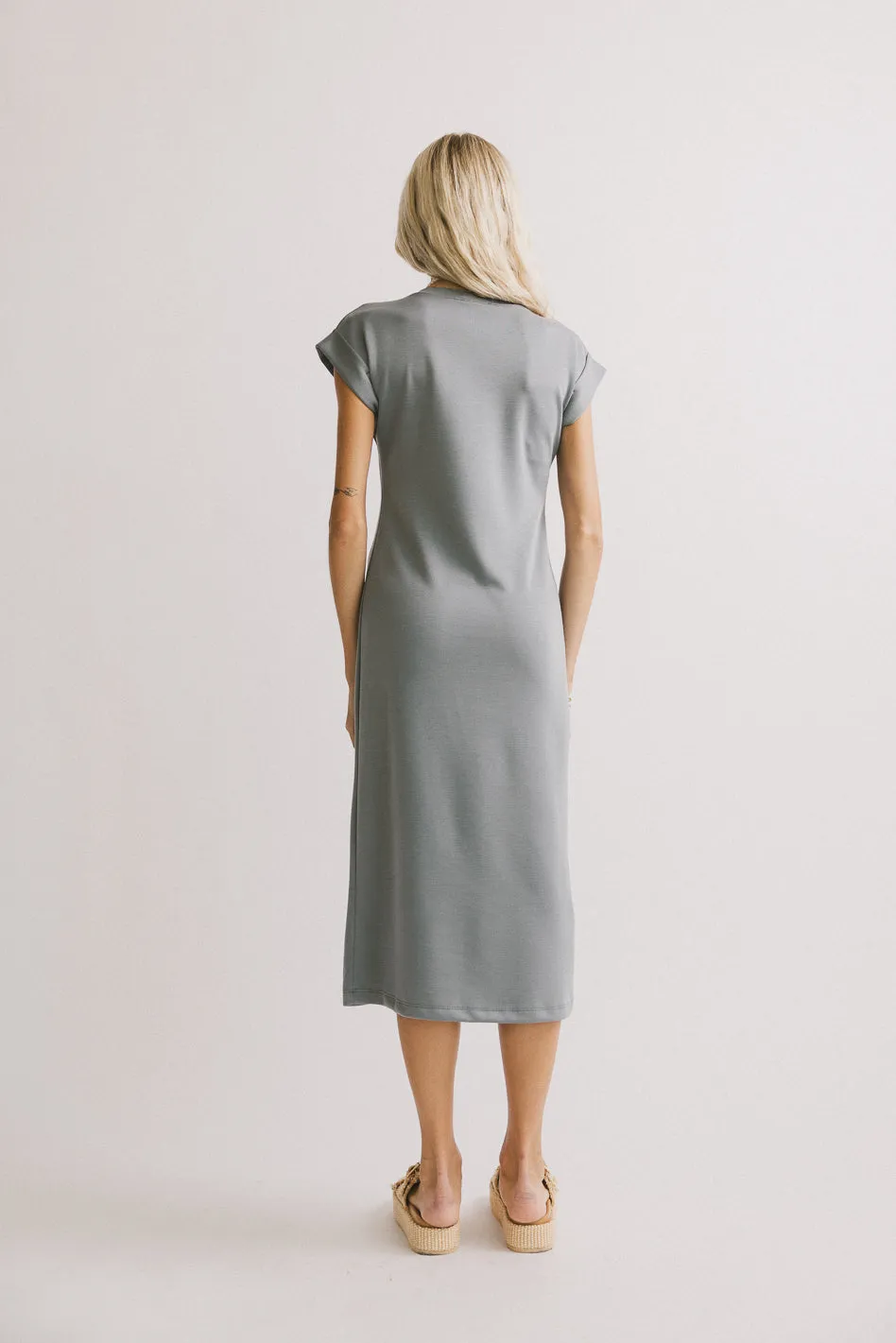 Lauren Tee Shirt Midi Dress in Slate Blue sold by bohme product image thumbnail 4