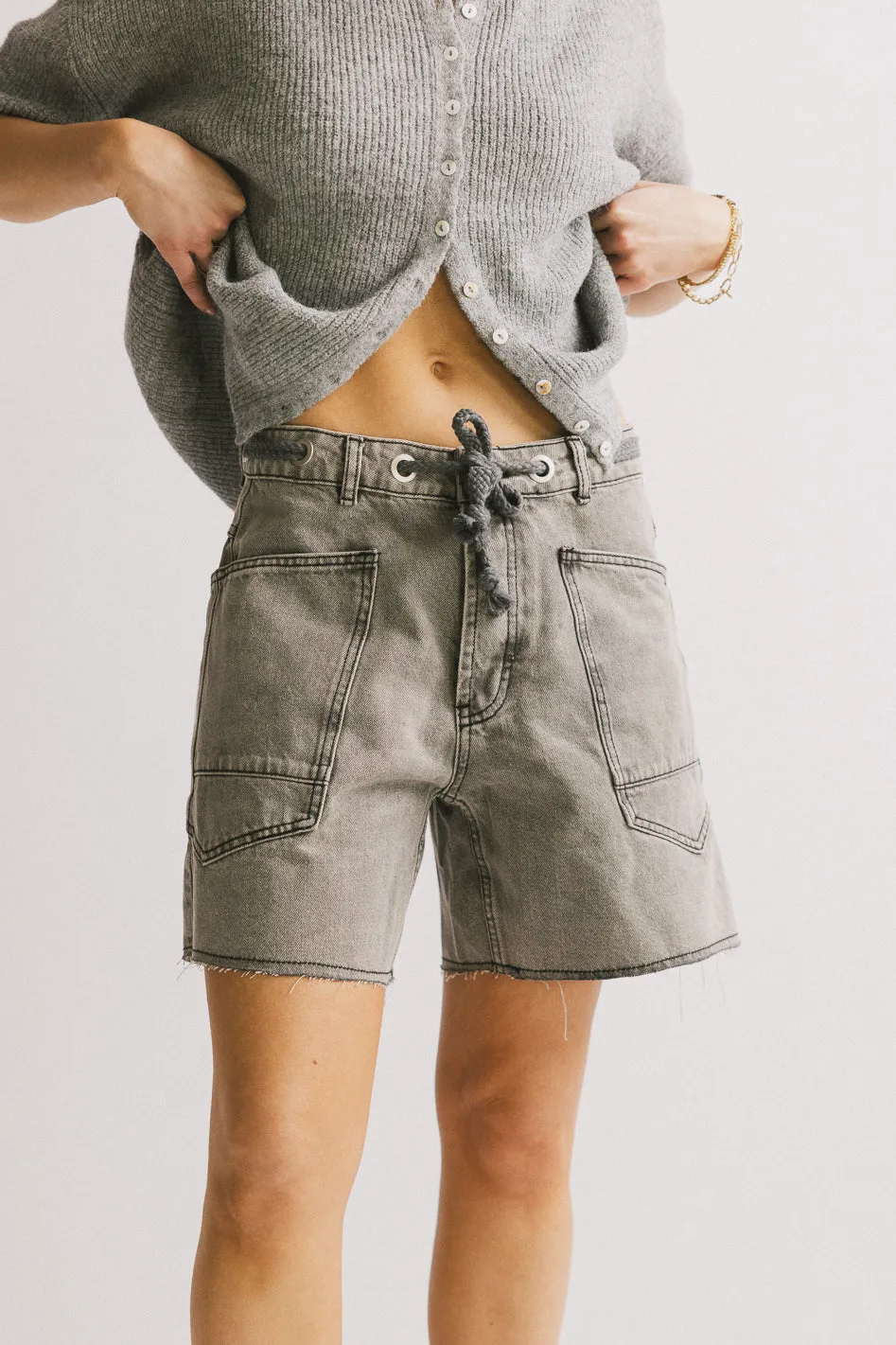 Finneas Denim Shorts in Grey - FINAL SALE sold by bohme product image thumbnail 3