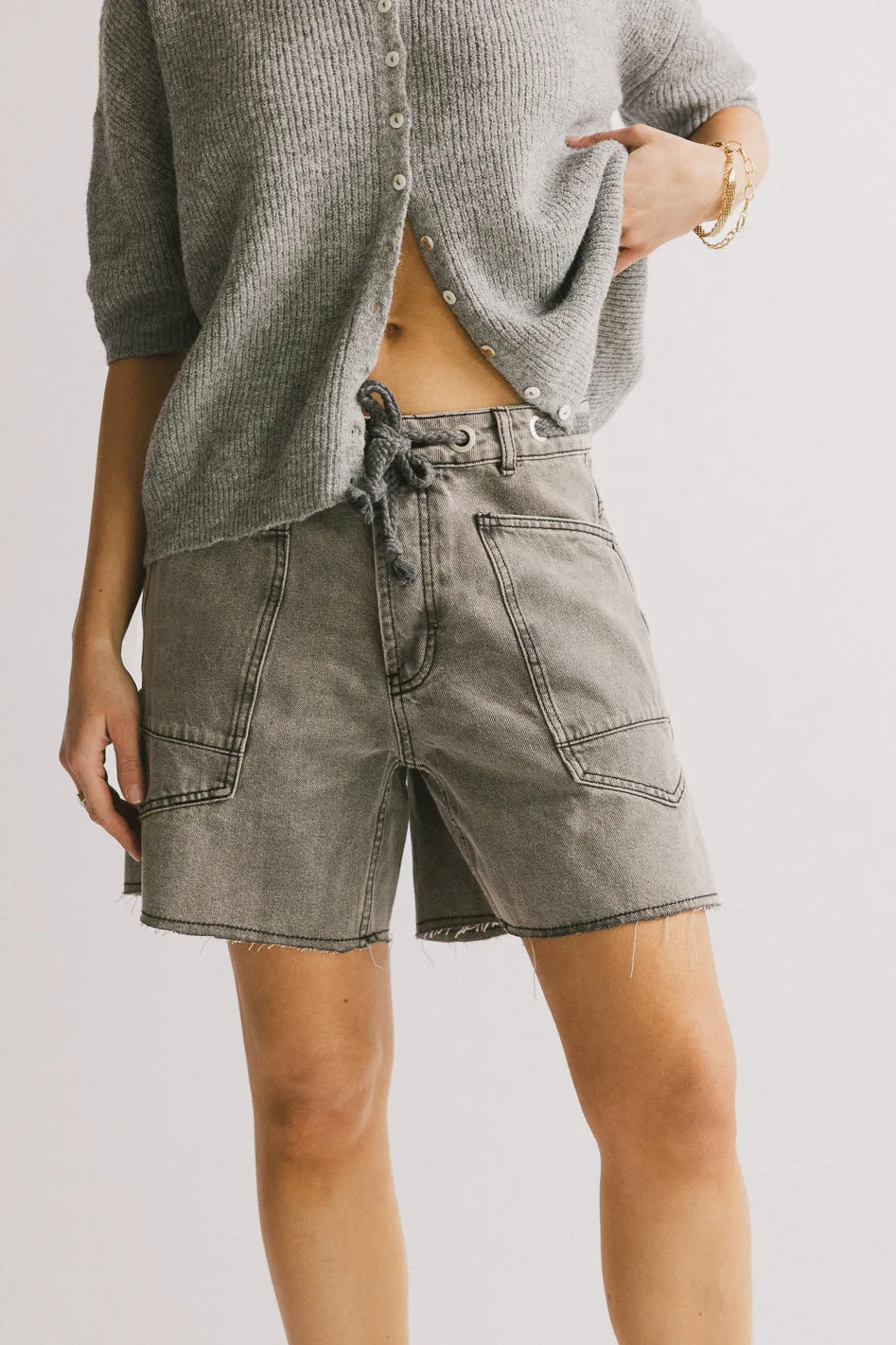 Finneas Denim Shorts in Grey - FINAL SALE sold by bohme