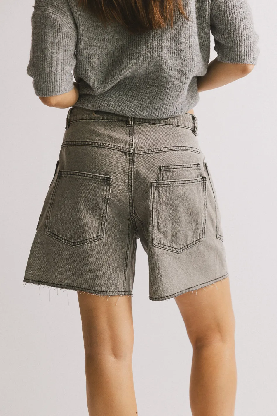 Finneas Denim Shorts in Grey - FINAL SALE sold by bohme product image thumbnail 5