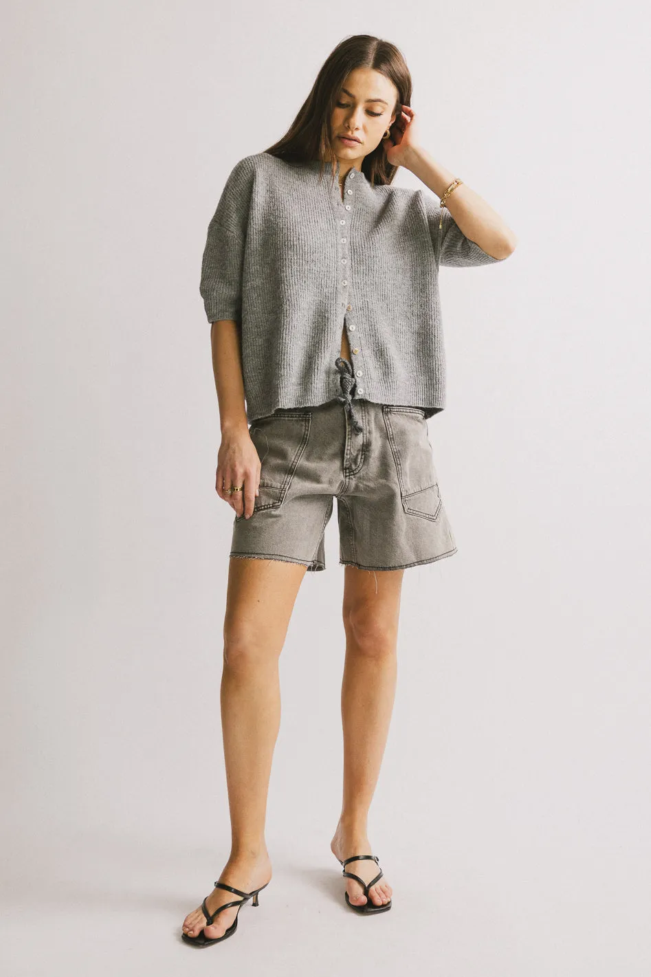 Finneas Denim Shorts in Grey - FINAL SALE sold by bohme product image thumbnail 2