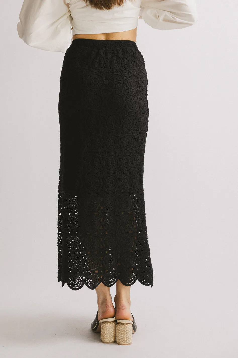Nanet Crocheted Maxi Skirt in Black - FINAL SALE sold by bohme product image thumbnail 3