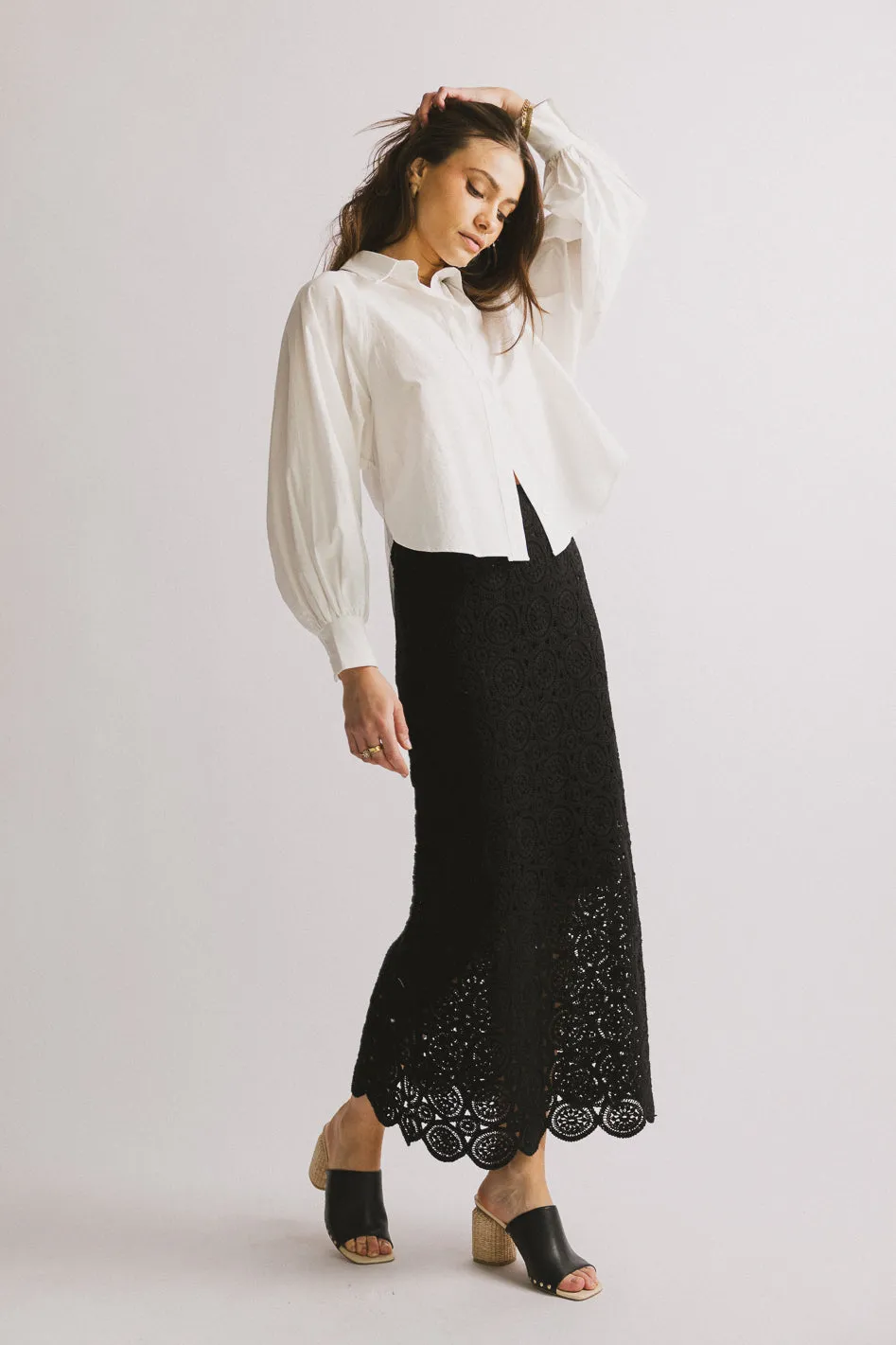 Nanet Crocheted Maxi Skirt in Black - FINAL SALE sold by bohme product image thumbnail 2