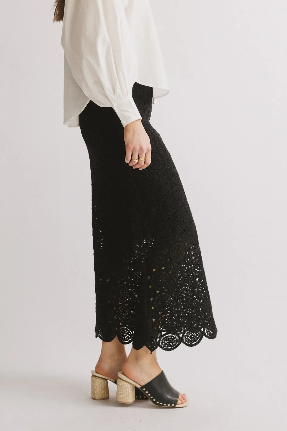 Nanet Crocheted Maxi Skirt in Black - FINAL SALE sold by bohme product image thumbnail 5
