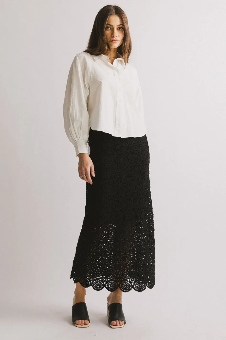 Nanet Crocheted Maxi Skirt in Black - FINAL SALE sold by bohme product image thumbnail 4