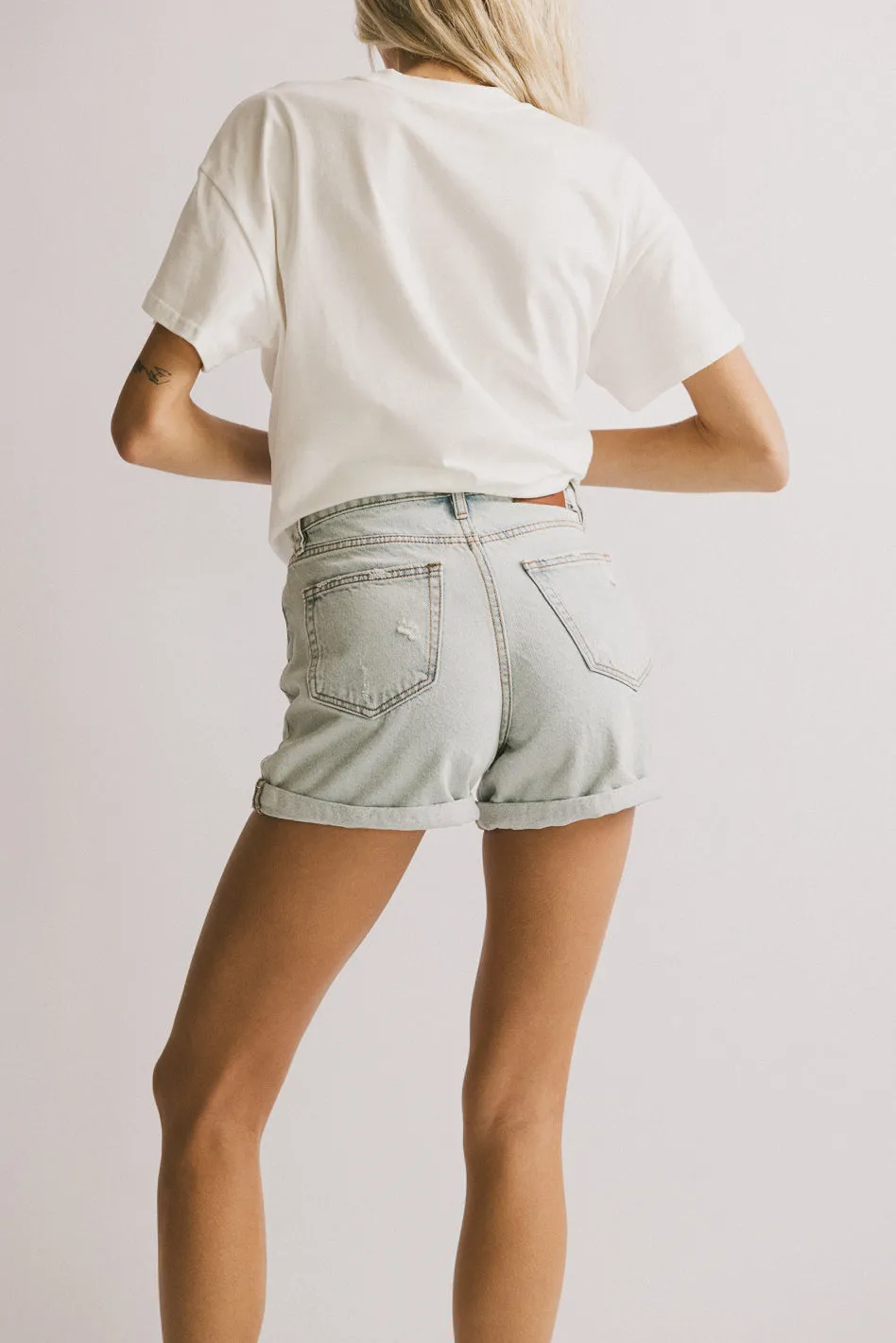 Sofi Distressed Denim Shorts sold by bohme product image thumbnail 5