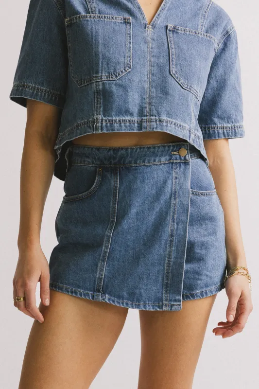 Rhia Denim Mini Skort - FINAL SALE sold by bohme