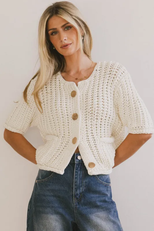 Brenda Knit Cardigan in Ivory - FINAL SALE sold by bohme