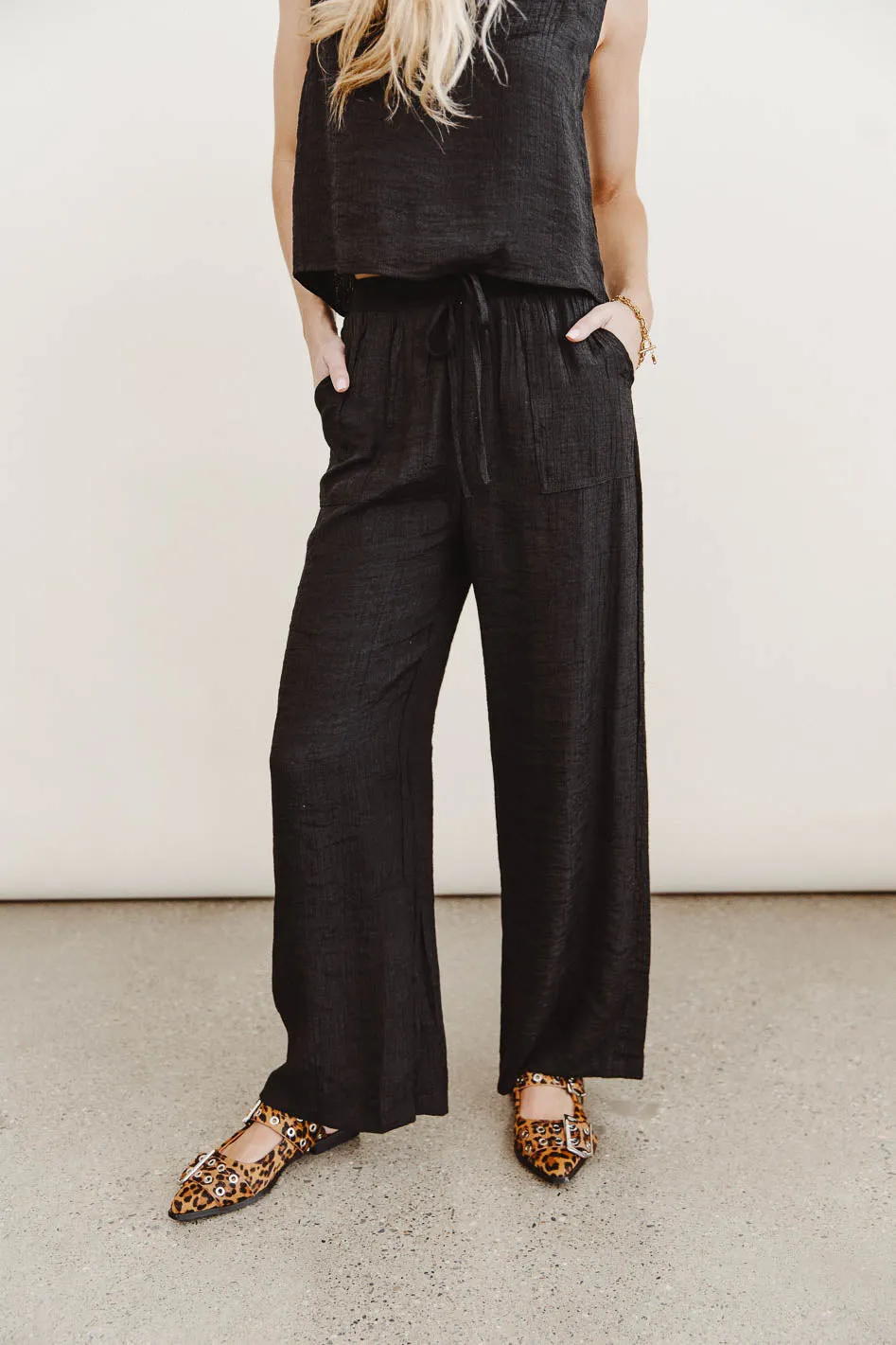 Debbie Wide Leg Pants in Black - FINAL SALE sold by bohme