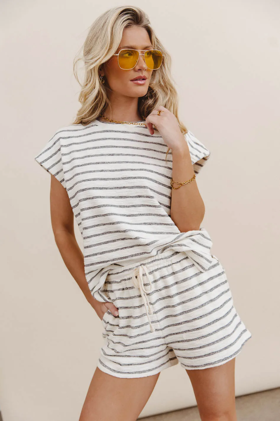 Jessie Striped Shorts in Black - FINAL SALE sold by bohme product image thumbnail 2