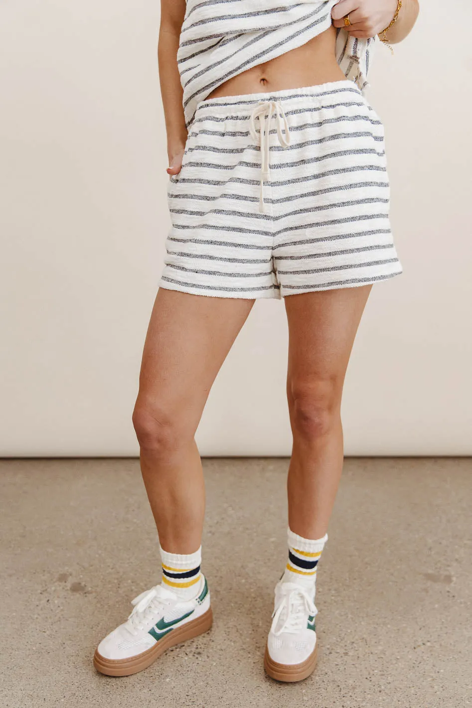 Jessie Striped Shorts in Black - FINAL SALE sold by bohme