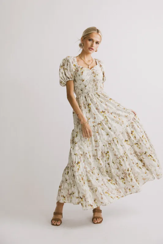 PREORDER- Theodosia Floral Midi Dress in Mauve sold by bohme