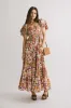 PREORDER- Theodosia Floral Midi Dress in Pink sold by bohme