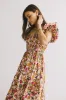 PREORDER- Theodosia Floral Midi Dress in Pink sold by bohme