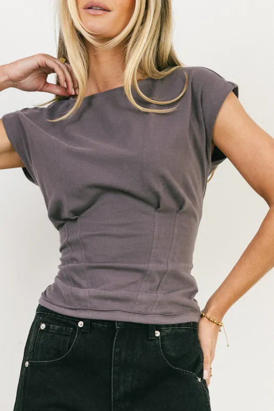 Tam Pleated Top in Charcoal - FINAL SALE sold by bohme