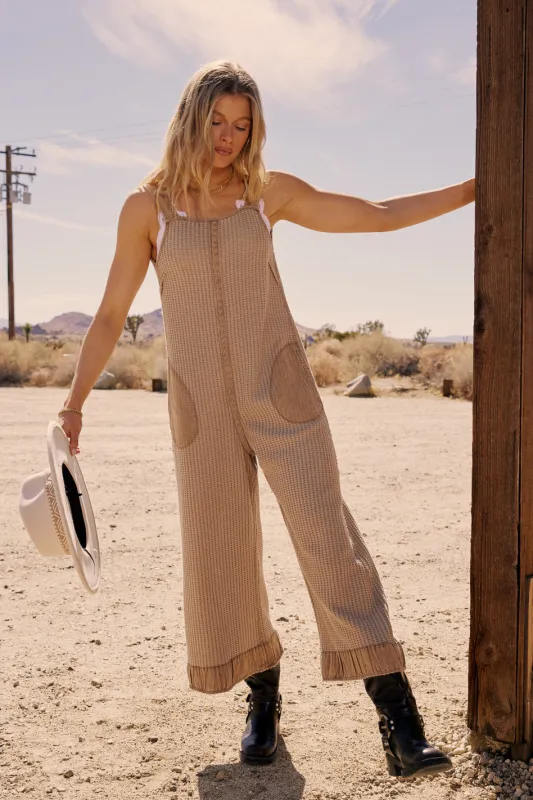 Addey Knit Overalls in Taupe - FINAL SALE sold by bohme