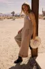 Addey Knit Overalls in Taupe - FINAL SALE sold by bohme