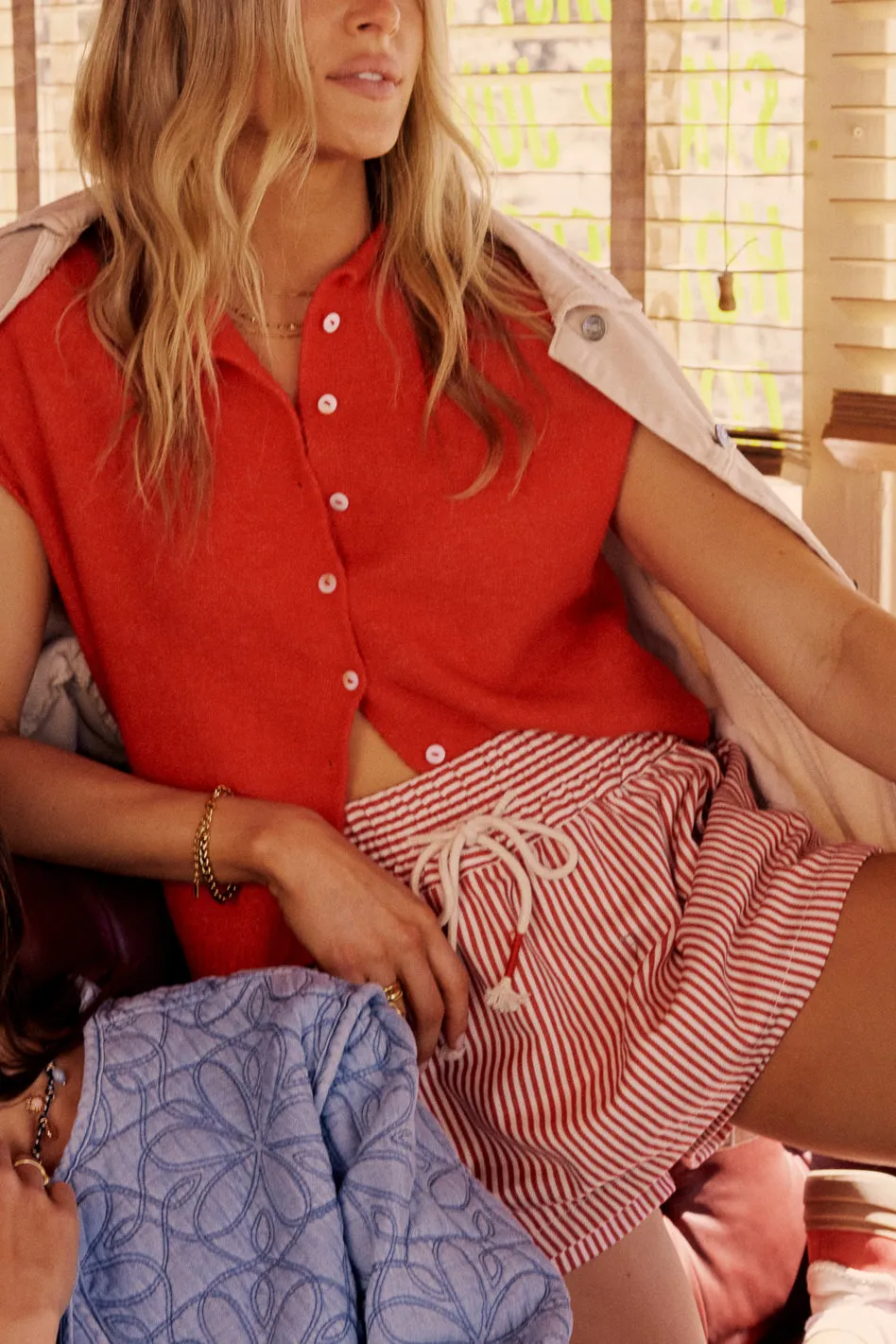 Sloane Striped Skort in Red sold by bohme product image thumbnail 4