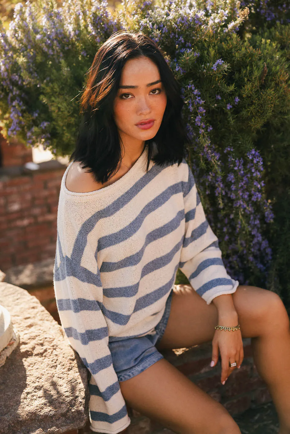 Kelsey Striped Sweater in Blue - FINAL SALE sold by bohme