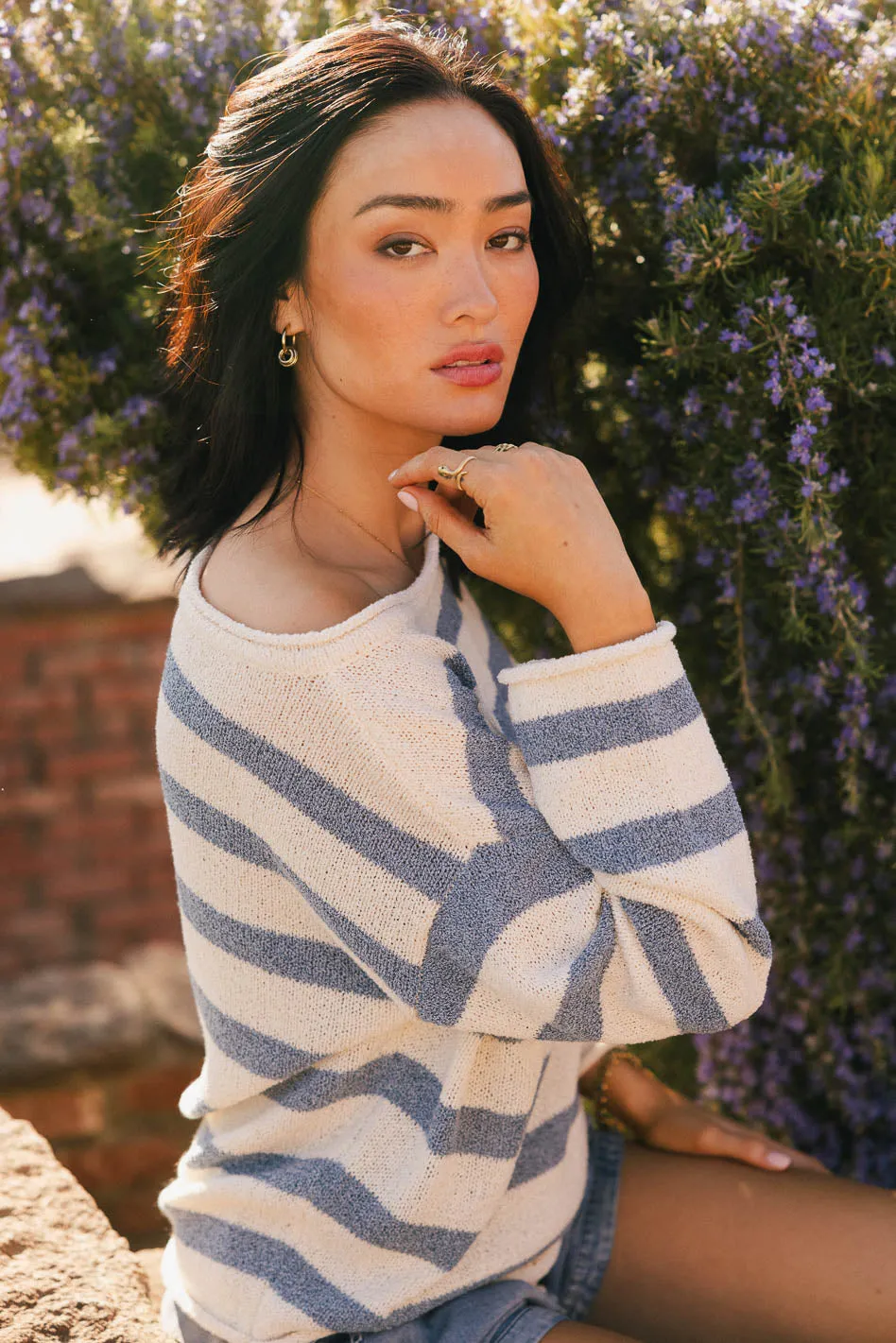 Kelsey Striped Sweater in Blue - FINAL SALE sold by bohme product image thumbnail 4