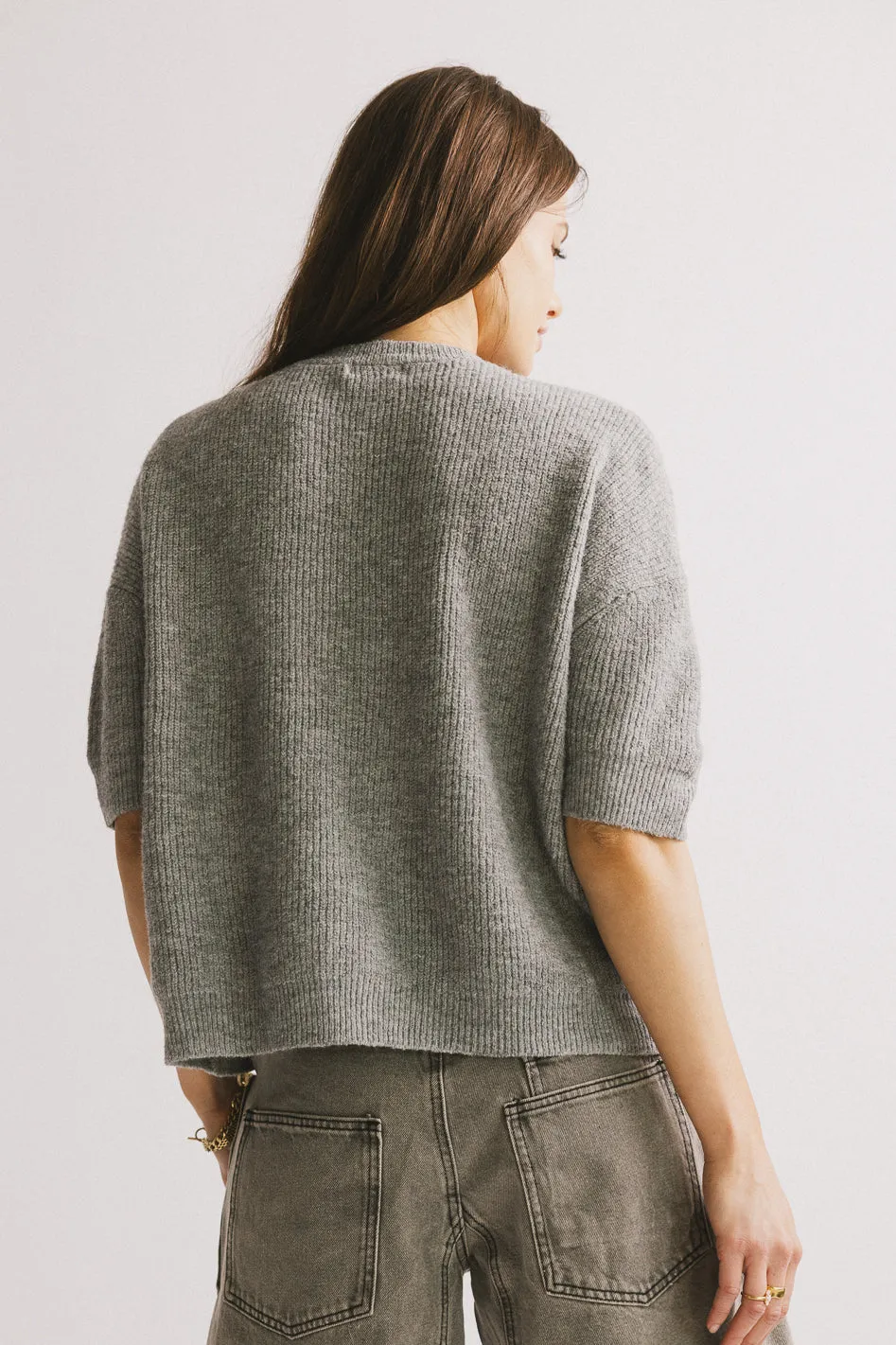 Leah Knit Cardigan in Heather Grey - FINAL SALE sold by bohme product image thumbnail 3