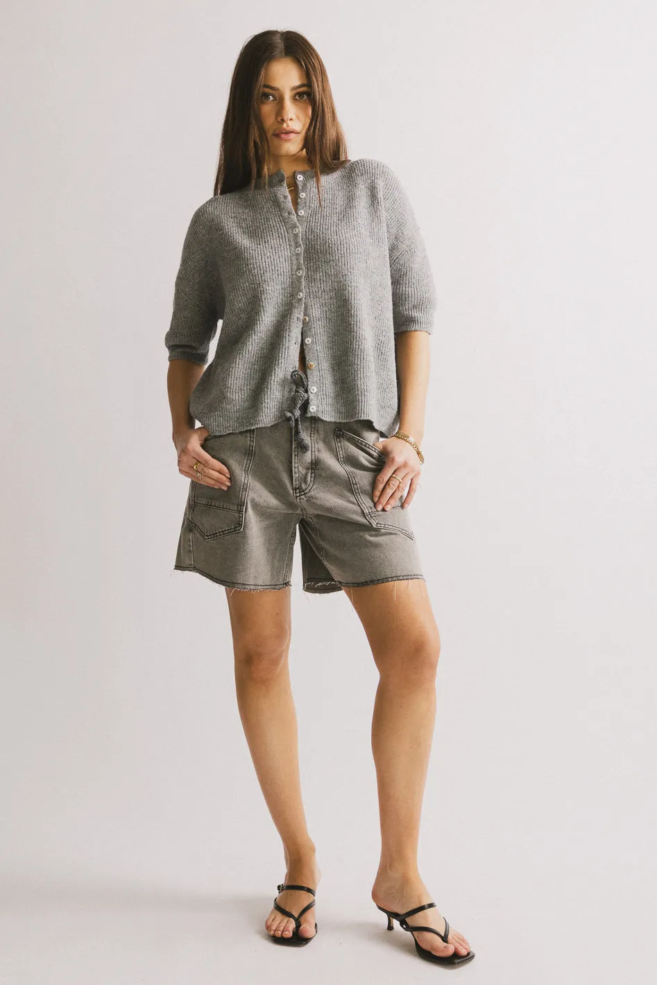 Leah Knit Cardigan in Heather Grey - FINAL SALE sold by bohme product image thumbnail 2