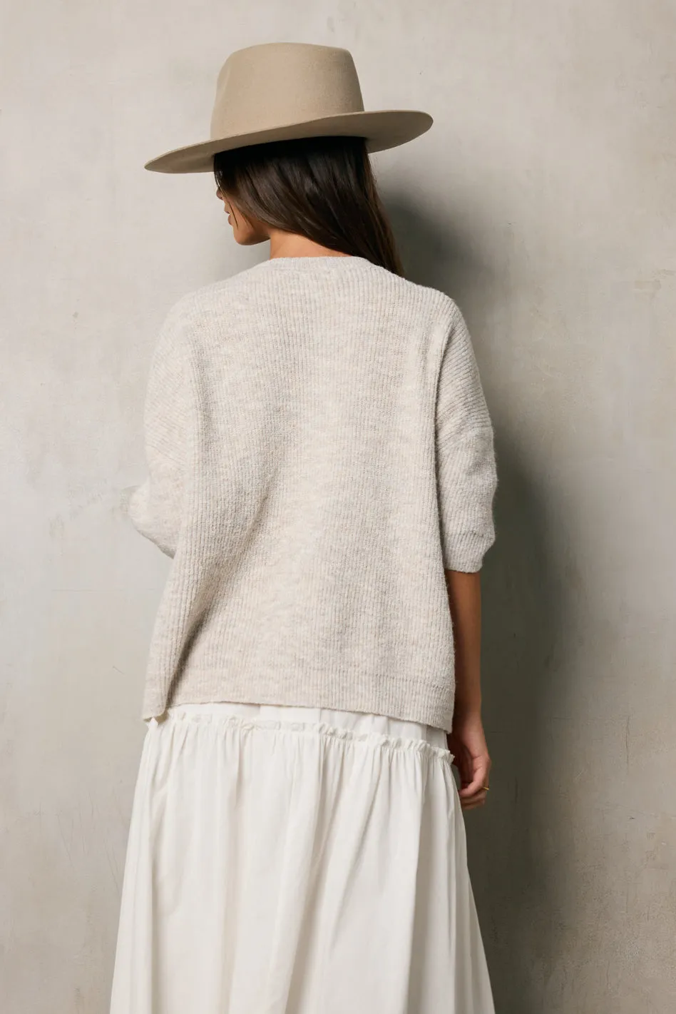 Leah Knit Cardigan in Oatmeal sold by bohme product image thumbnail 5