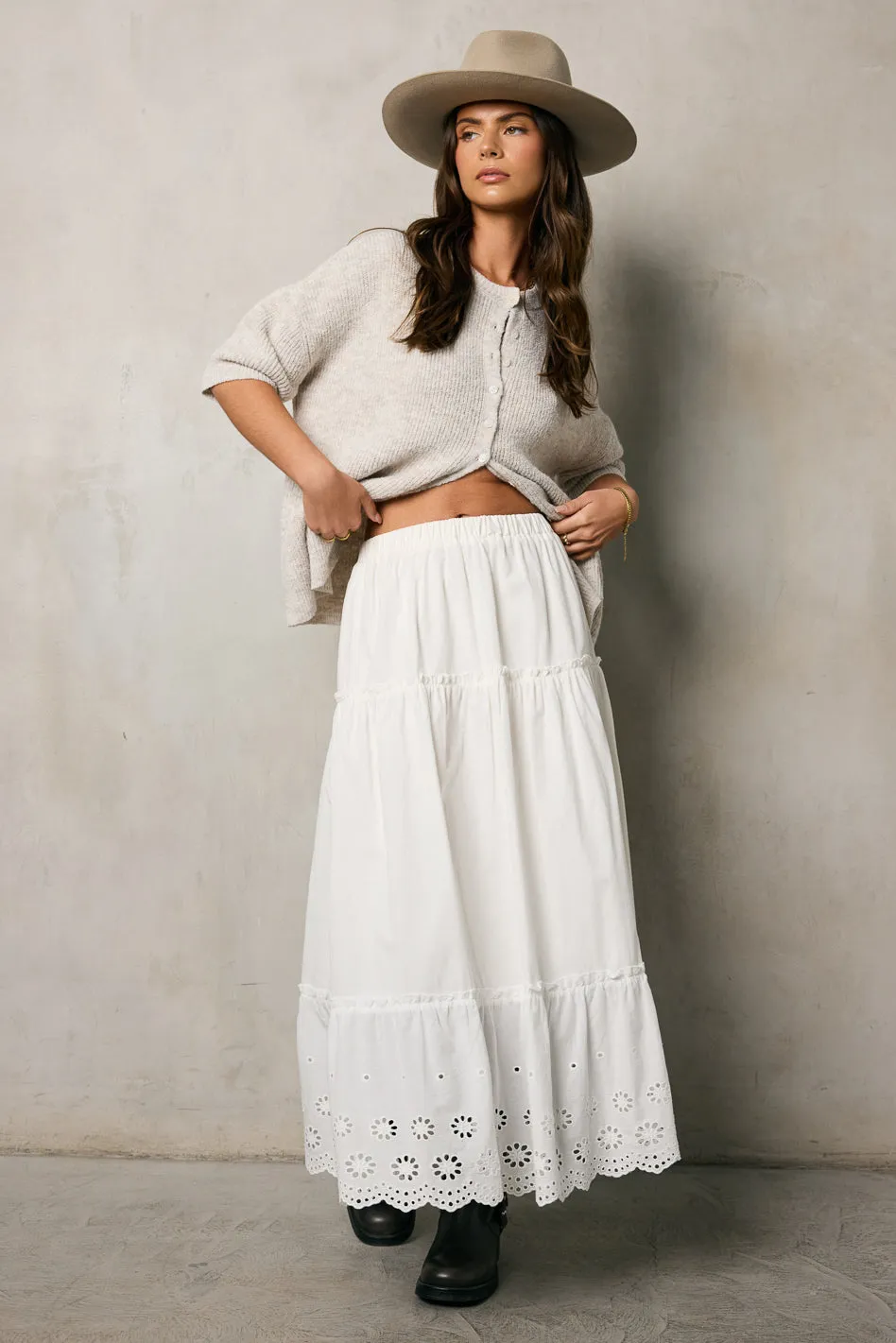 Bay Side Tiered Midi Skirt sold by bohme product image thumbnail 3