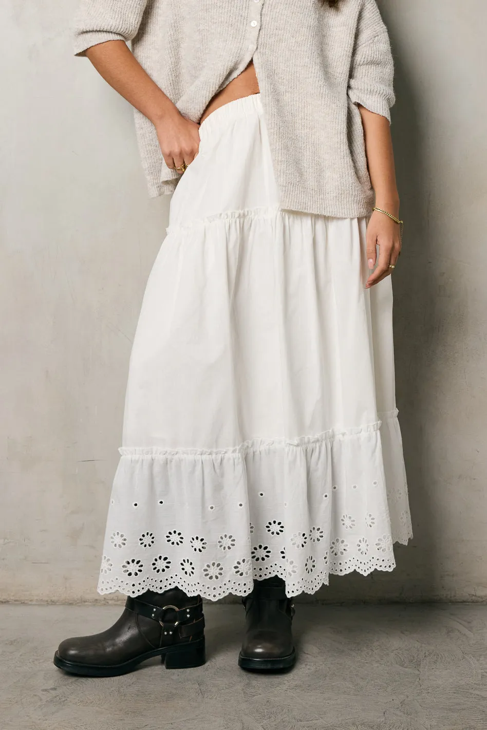 Bay Side Tiered Midi Skirt sold by bohme product image thumbnail 2