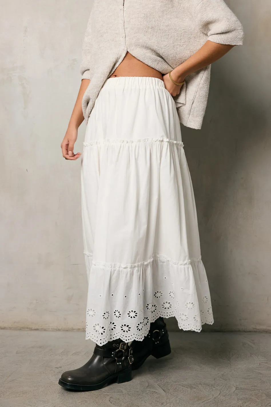 Bay Side Tiered Midi Skirt sold by bohme product image thumbnail 4