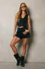 Pryia Denim Shorts in Black sold by bohme