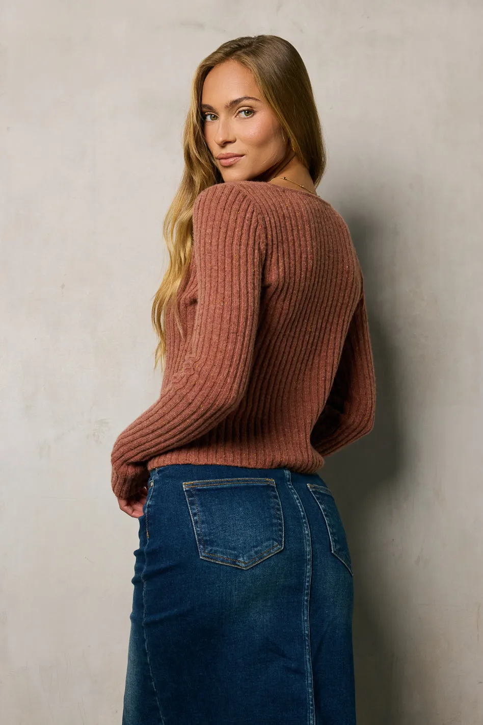 Hellen Knit Cardigan in Berry sold by bohme product image thumbnail 3