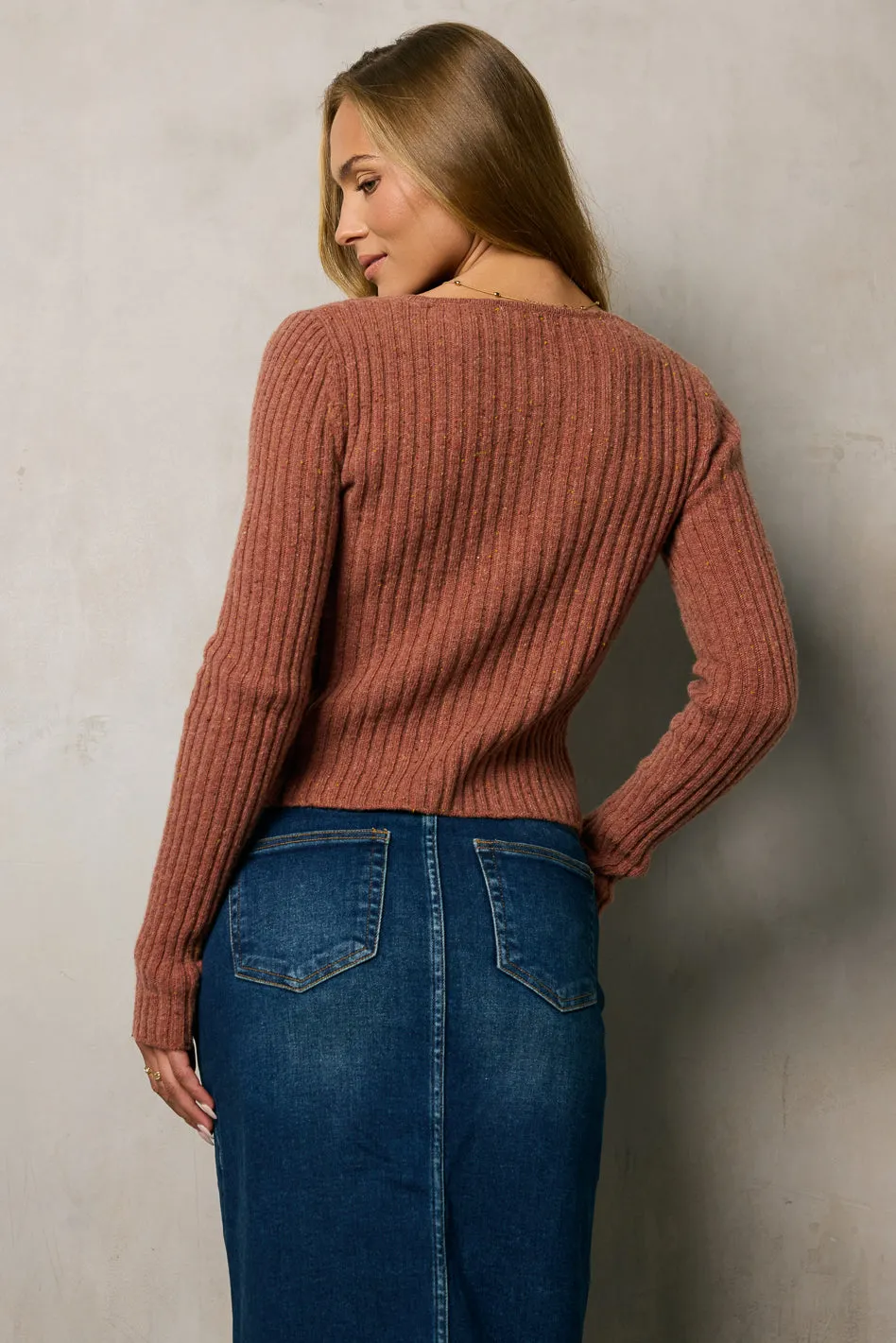Hellen Knit Cardigan in Berry sold by bohme product image thumbnail 5