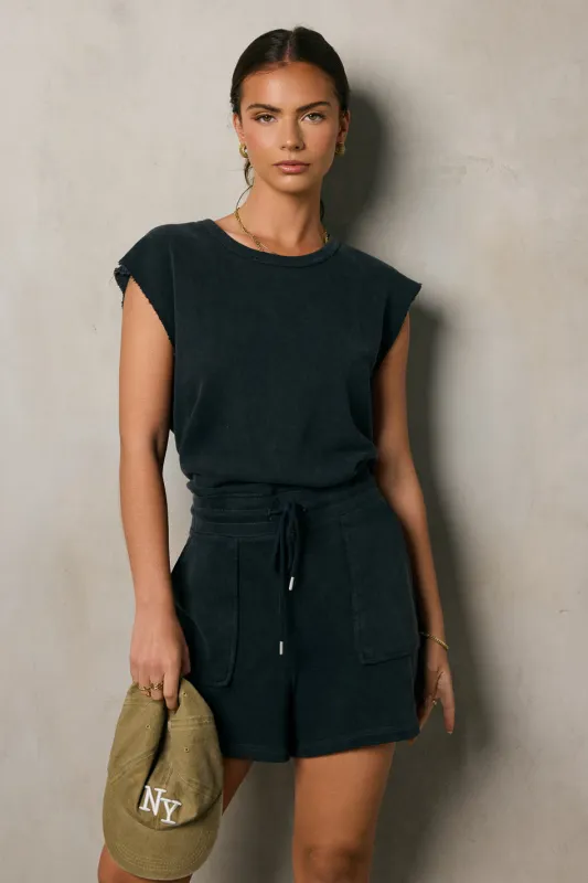 Remi Cutoff Romper in Black - FINAL SALE sold by bohme