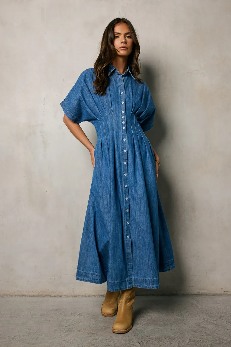Kolby Button Front Maxi Dress sold by bohme product image thumbnail 3