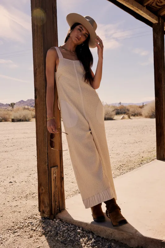 Addey Knit Overalls in Cream sold by bohme