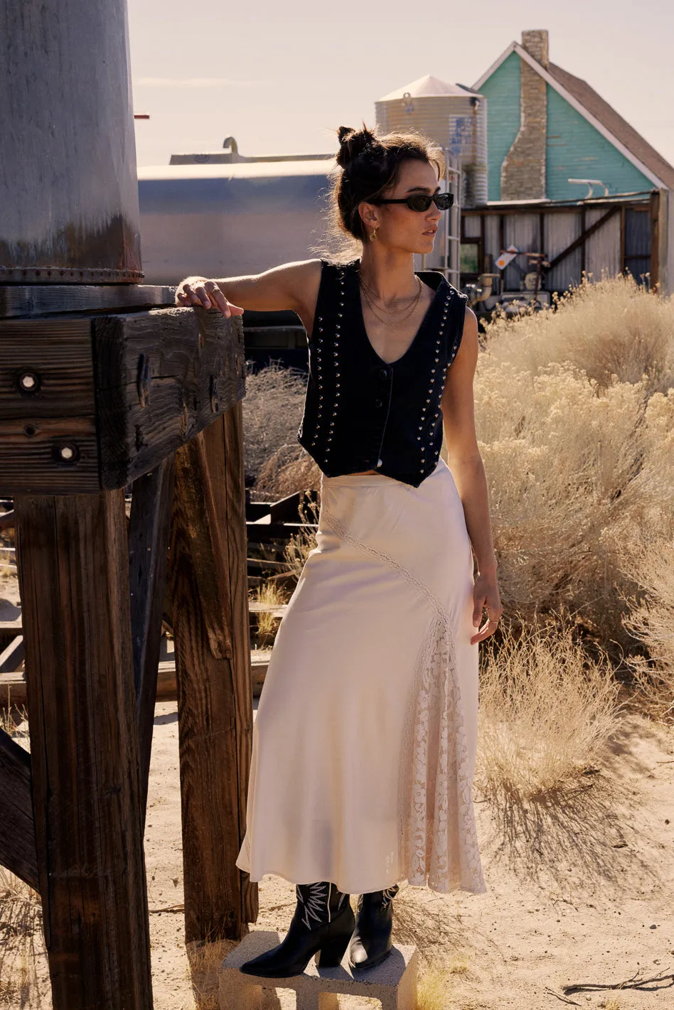 Samantha Maxi Skirt in Cream sold by bohme product image thumbnail 3