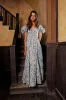 Robbie Floral Midi Dress in Blue sold by bohme