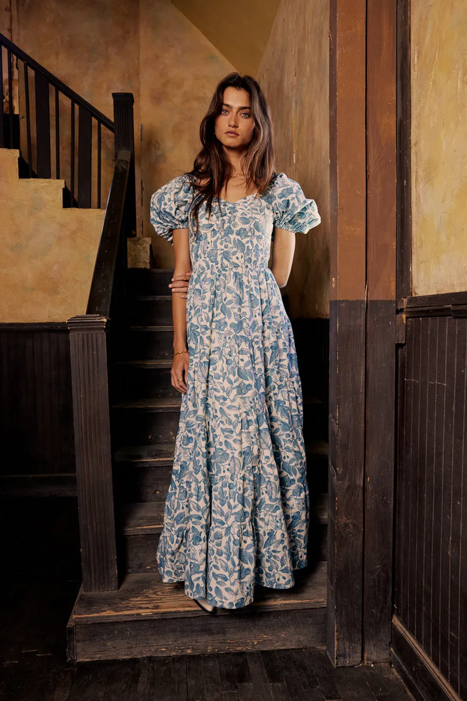 Robbie Floral Midi Dress in Blue - FINAL SALE sold by bohme