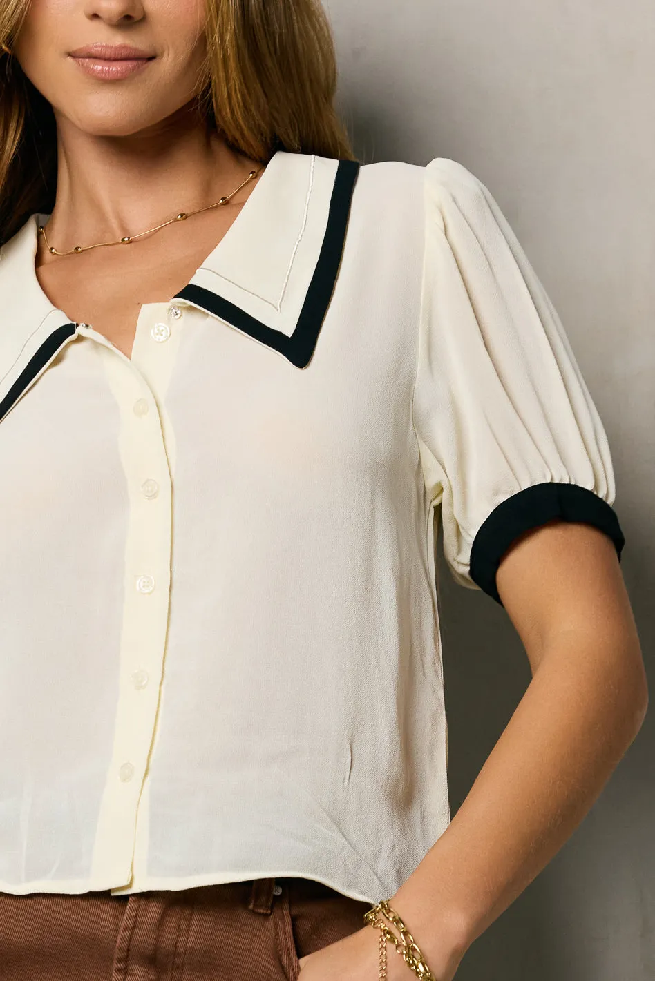 Allison Contrast Button Up - FINAL SALE sold by bohme product image thumbnail 2