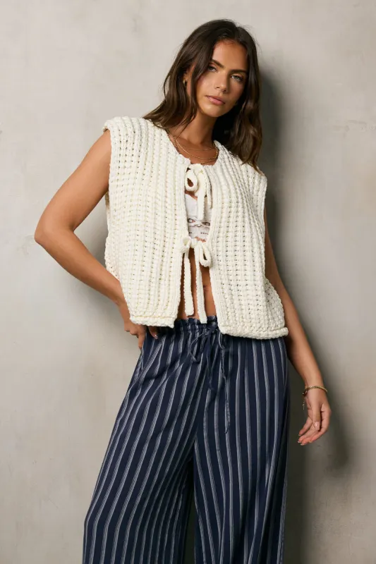 Brea Knit Vest in Cream - FINAL SALE sold by bohme