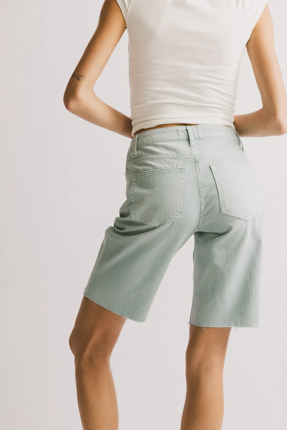 Marlene Denim Shorts in Seafoam - FINAL SALE sold by bohme product image thumbnail 3