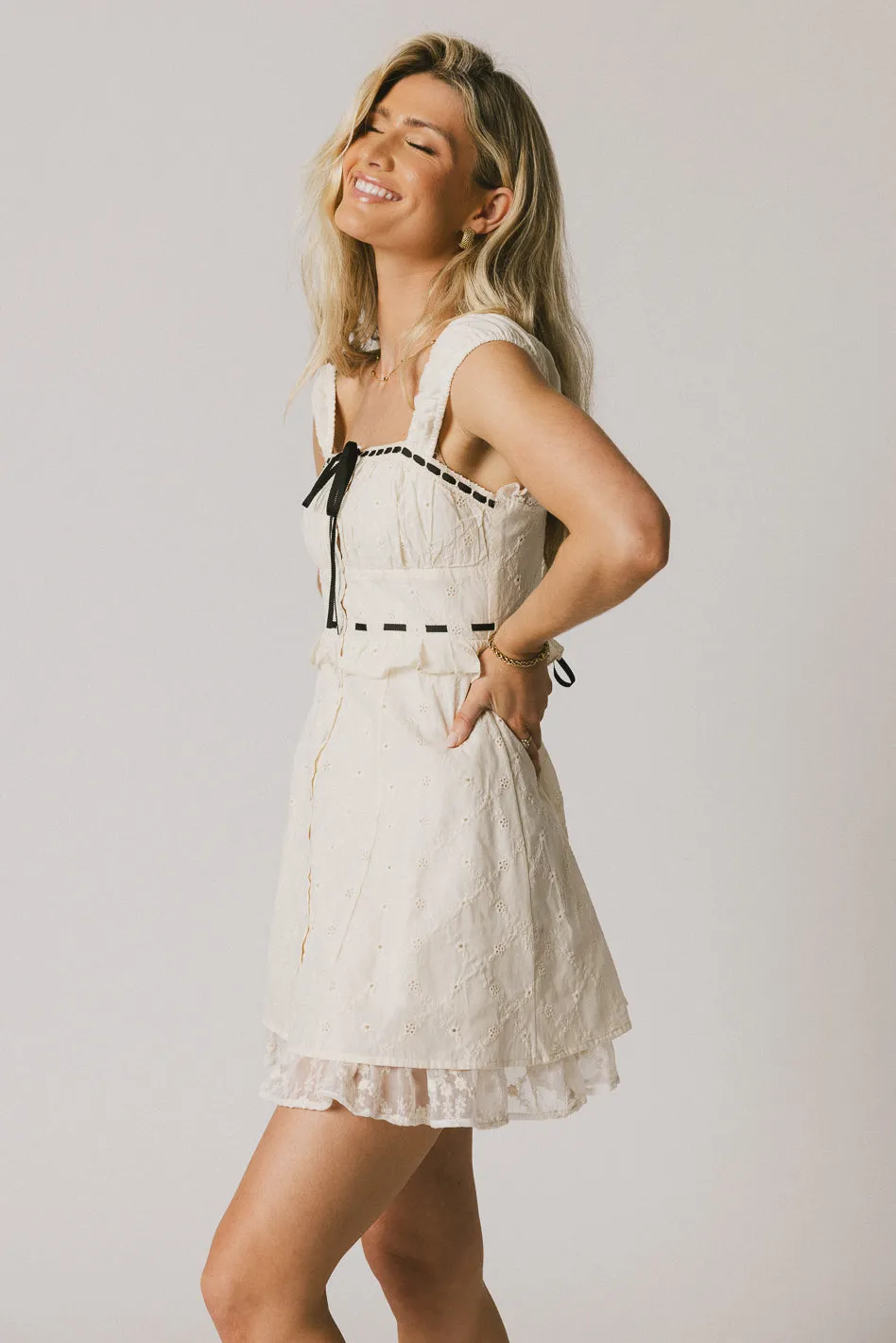 Teddie Embroidered Mini Dress - FINAL SALE sold by bohme product image thumbnail 4