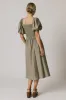 Janie Smocked Midi Dress in Olive - FINAL SALE sold by bohme
