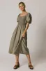 Janie Smocked Midi Dress in Olive - FINAL SALE sold by bohme