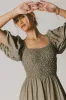 Janie Smocked Midi Dress in Olive - FINAL SALE sold by bohme