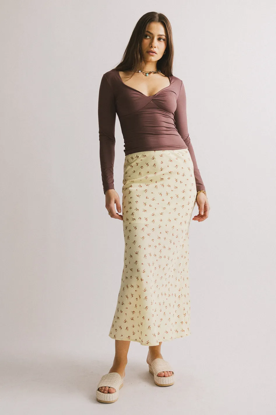 Royal Floral Midi Skirt - FINAL SALE sold by bohme product image thumbnail 4
