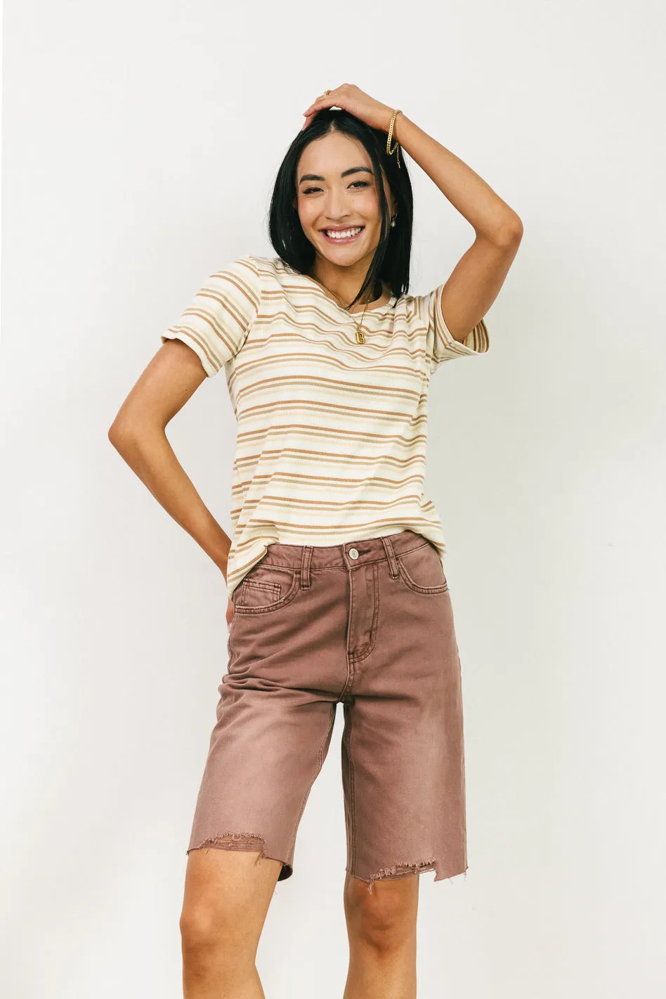 Marlene Denim Shorts in Mauve - FINAL SALE sold by bohme product image thumbnail 4